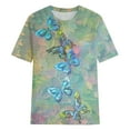 thumbnail image 4 of Fvwitlyh T Shirt Femme Été Mode Papillon Numérique Imprimer Casual Col Rond Manches T Shirt C,L, 4 of 4