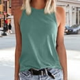 thumbnail image 2 of Tosmy Womens Tank Tops Ladies Solid Color Vest Sleeveless Summer T Shirt Crew Neck Top Fashion Outfits, 2 of 4