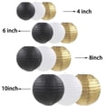 thumbnail image 2 of Faroles de papel Xiksxitn negros, dorados y blancos, 12 unidades, 10 a 4 pulgadas, 2 of 7
