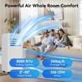 thumbnail image 2 of Akires Portable Air Conditioner 8000 BTU Ashrae, 3-in-1 AC Unit for Room with Remote, 350 Sq.Ft, 24H Timer, Window Kit for Bedroom, 2 of 8