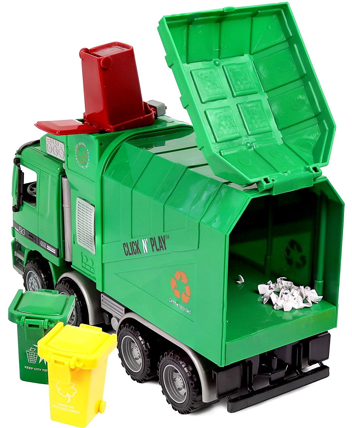 Click N' Play Friction Kids Garbage Truck Toy Recycle Vehicle Trash Can Bin Gift 