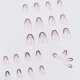 thumbnail image 2 of Apuakthei Uñas postizas medianas con diseños, puntas de uñas postizas, cobertura completa, uñas postizas acrílicas negras para mujeres y niñas, 24 unidades, 2 of 4