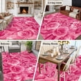 thumbnail image 5 of Large Area Rugs for Living Room Bedroom, Valentine's Day 5'x8' Rug Washable Carpet Runner Indoor Outdoor, Pink Roses Floral Butterfly Romance Non Slip Floor Mats Rug for Kitchen, Bathroom, 5 of 8