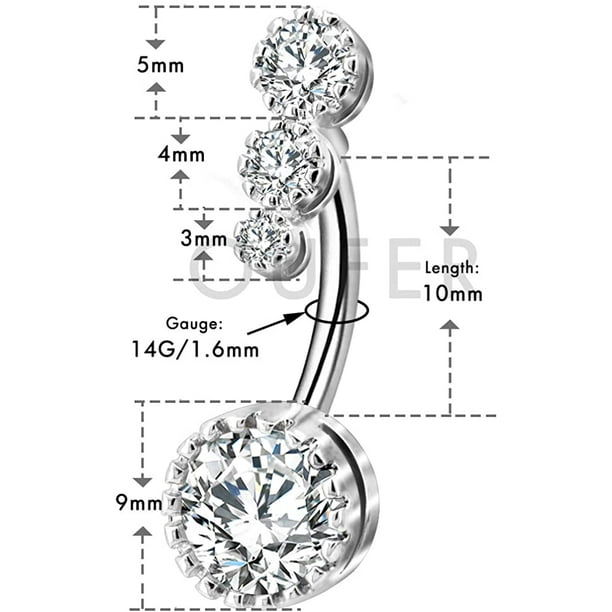 Navel piercing length sale