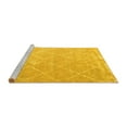 thumbnail image 2 of Ahgly Company Machine Washable Indoor Round Trellis Yellow Modern Area Rugs, 7' Round, 2 of 4