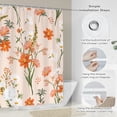 thumbnail image 3 of Orange Floral Print Shower Curtain Spring Boho Wildflower Waterproof Polyester Bath Curtain for Bathroom with Hooks 36"W x 72"L (Pack of 1), 3 of 6