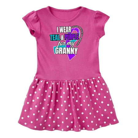 

Inktastic Suicide Prevention I Wear Teal and Purple for My Granny Gift Toddler Girl Dress