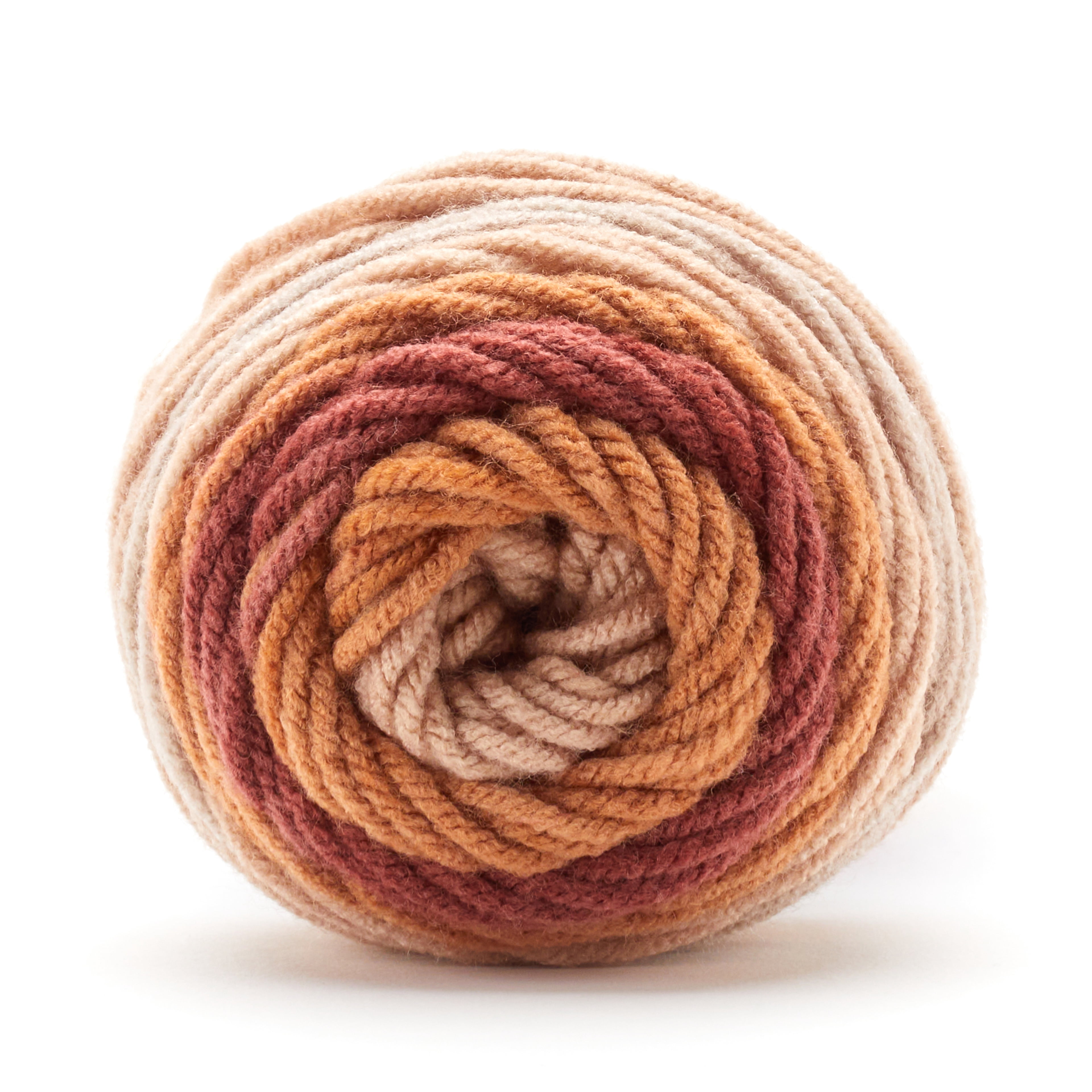 Loops & Threads Soft Classic Ombre Yarn - Ombre Yarn for Knitting, Crochet, Weaving, Arts & Crafts - Taupe Ombre, Bulk 12 Pack