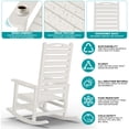 thumbnail image 4 of Easthome Oversized Outdoor Rocking Chair, 2 Pack, Horizontal Design, HDPE All-Weather High Back Porch Rocker, 380 lbs Weight Capacity, White, 4 of 7