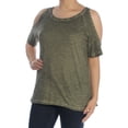 thumbnail image 2 of SANCTUARY $54 Womens New 1317 Green Heather Cold Shoulder Top XS B+B, 2 of 3