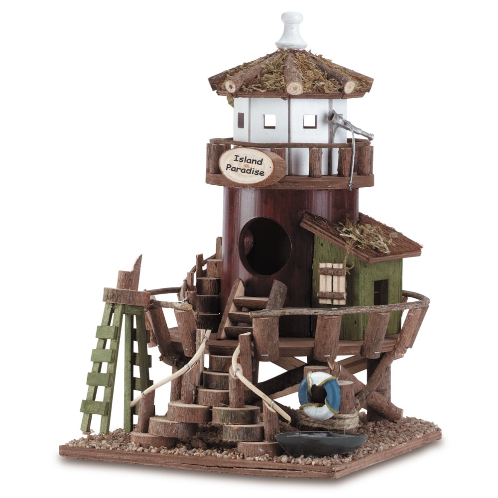 Wooden Birdhouses, Island Paradise Nest Outdoor Wood Birdhouse Decor by Songbird Valley