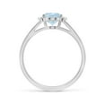 thumbnail image 2 of Angara Natural 1 Ct. Aquamarine with Diamond Classic Ring in 14K White Gold for Women (Ring Size: 12), 2 of 10