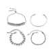 thumbnail image 1 of Pulseras de muñeca gruesas, brazaletes cubanos abiertos, conjunto de pulseras envolventes para amigos Plata, 1 of 9