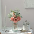 thumbnail image 4 of Faux Flowers with Vase, Artificial Silk Roses in Vase, Fake Plant Eucalyptus Flower Arrangement for Home Office Farmhouse Bathroom Dining Table Centerpiece Decorations Coffee Table Decor, 4 of 8
