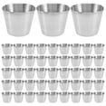 thumbnail image 1 of 48 paquetes de vasos para salsa de condimentos de 1,5 oz/45 ml, vasos de acero inoxidable para salsa de inmersión, platos reutilizables para condimentos, 1 of 7