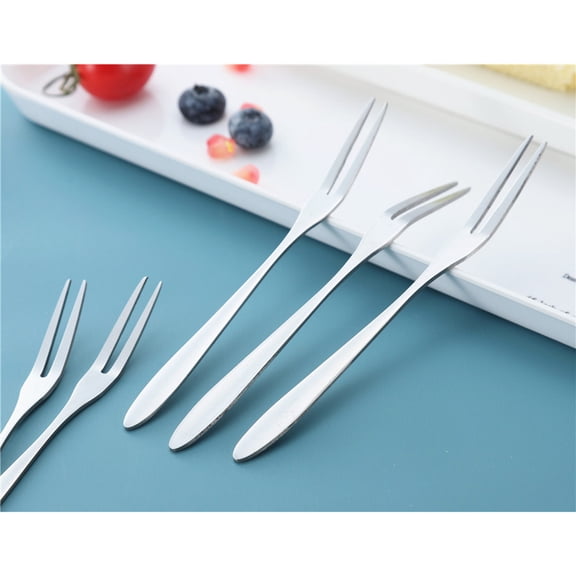 COMPUKAS 304 Stainless Steel Kids Fruit Forks Reusable 5 Pieces