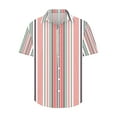 thumbnail image 4 of Lmnyox Mens Button Down Shirt Short Sleeve Collared Striped Shirt Dressy Casual Summer Vacation Beach Shirts, 4 of 5