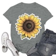 thumbnail image 2 of NAMTYQX Tshirts Shirts for Women Short Sleeve Bedruckt Crewneck Print Oversize Loose Fit Stretchy Fashion Airoft T Shirts for Women Gray Size 3XL, 2 of 5