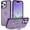 Purple, variant on MYKOMI Magnetic Compatible with iPhone 14 Pro Max Case with Stand [Military Grade Drop Tested][Compatible with Magnet] Ring Translucent Slim Hard Back Soft Edge
