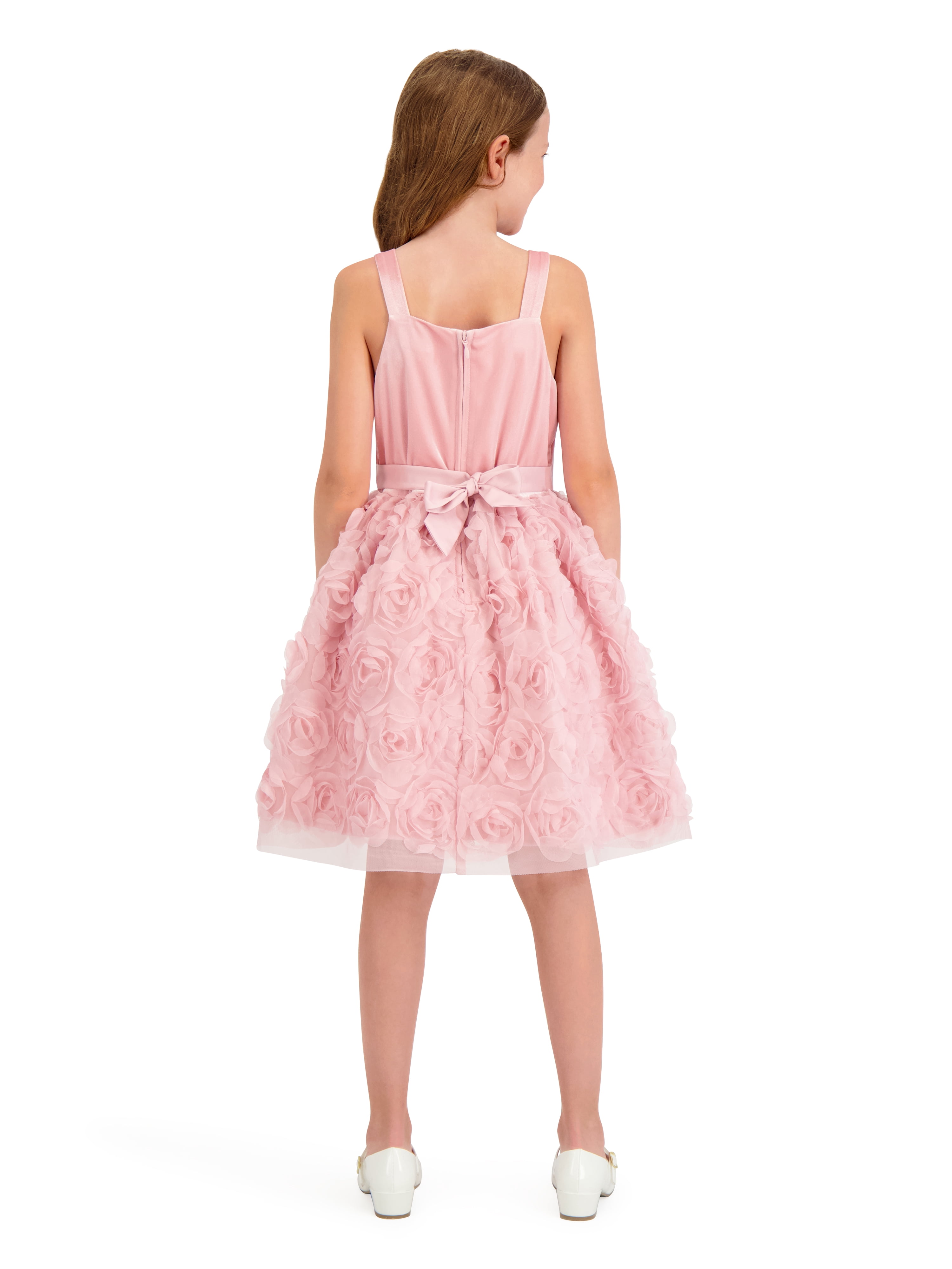 Kensie Girl Velvet Glitter Rosette Tank Dress, Sizes 4-16