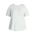 thumbnail image 5 of Terra & Sky Women's Plus Size Crewneck Tee with Short Sleeves, Sizes 0X-5X, 5 of 5