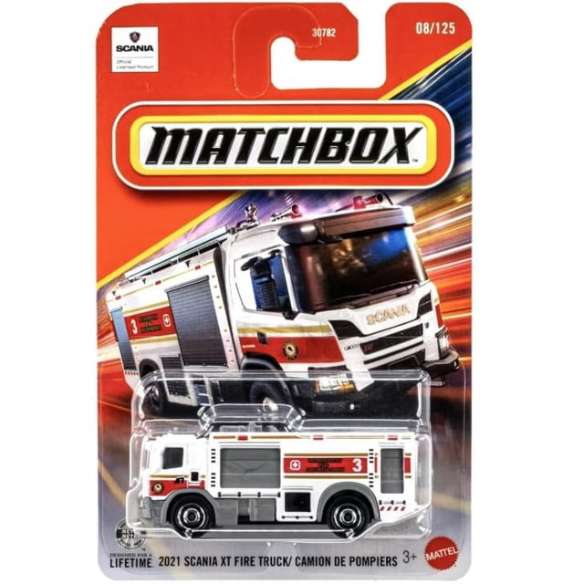 Vehículo de juguete fundido a presión Matchbox 2021 Scania XT Fire Truck