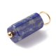 thumbnail image 4 of Natural Gemstone Pendants with Real 24K Gold Plated 304 Stainless Steel Loops Column 17~17.5x6~7x6~7mm Hole: 3.5mm, 4 of 5