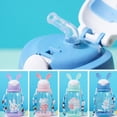 thumbnail image 7 of 500ml Large Capacity Straw Water Bottle for Kids - Portable Plastic Drink Bottle with Cute Rabbit Design, Leak-Proof for School & Travel, 7 of 7