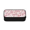thumbnail image 2 of TEQUAN Large Capacity Pencil Case, Pink Cute Rainbows Hearts Pattern Pencil Pouch 2 Compartments Pencil Bag (Black), 2 of 7