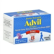 Children's Advil, Fever Reducer/Pain Reliever, Chewable, Grape - 24 (Pack of 3)