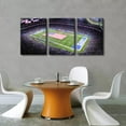 thumbnail image 4 of 3 Panel Denver Canvas Wall Art American Soccer Prints Sports Artwork Wall Decor Stadium Picture Canvas Art for Bedroom Living Room Broncos Stadium Paintings Posters Framed Ready to Hang (42"Wx20"H), 4 of 5