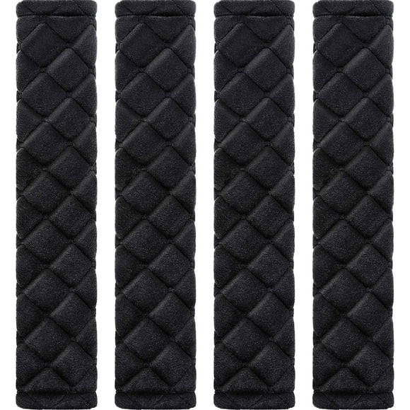 4 Pack Car Seat Belt Pads Seatbelt Protector Soft Comfort Seat Belt Shoulder Strap Covers Harness Pads Helps Protect Your Neck and Shoulder (Black)