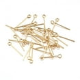 thumbnail image 2 of 1000pc 304 Stainless Steel Eye Pin Real 18K Gold Plated 30x0.6mm Hole: 1.5mm, 2 of 2