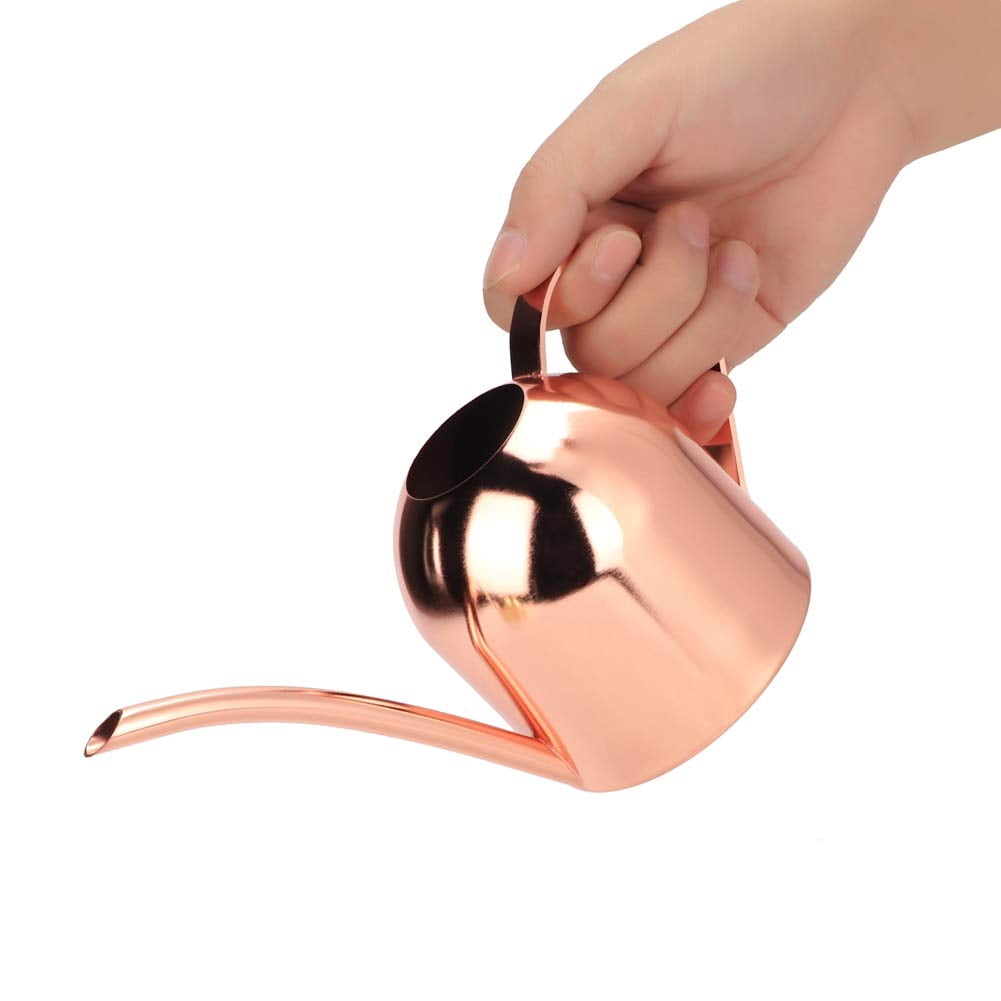 500 ml Stainless Steel Watering Can, Watering Can with Long Spout, for Indoor and Outdoor Indoor Plants (Gold) - ROSE GOLD