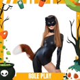 thumbnail image 4 of Colgante de cola de animal 3D para Halloween, con pompones y soporte para mujer, cola peluda de moda, 50 cm, cola de peluche para Halloween, 4 of 5
