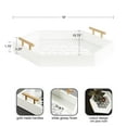 thumbnail image 3 of Kate and Laurel Caspen  Cut Out Pattern Decorative Hexagon Tray with Gold Metal Handles, 16 x 18, White and Gold, Modern Glam Serving Tray with Handles for Living Room Decor, 3 of 9