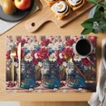 thumbnail image 2 of Independence Day Flowers Placemats Set of 8 Rose Vintage Daisy Painting Place Mats Indoor Wipeable Table Mats Washable Cloth Dining Table Placemats for Kitchen Holiday Party Home Decor 13x19 Inch, 2 of 9