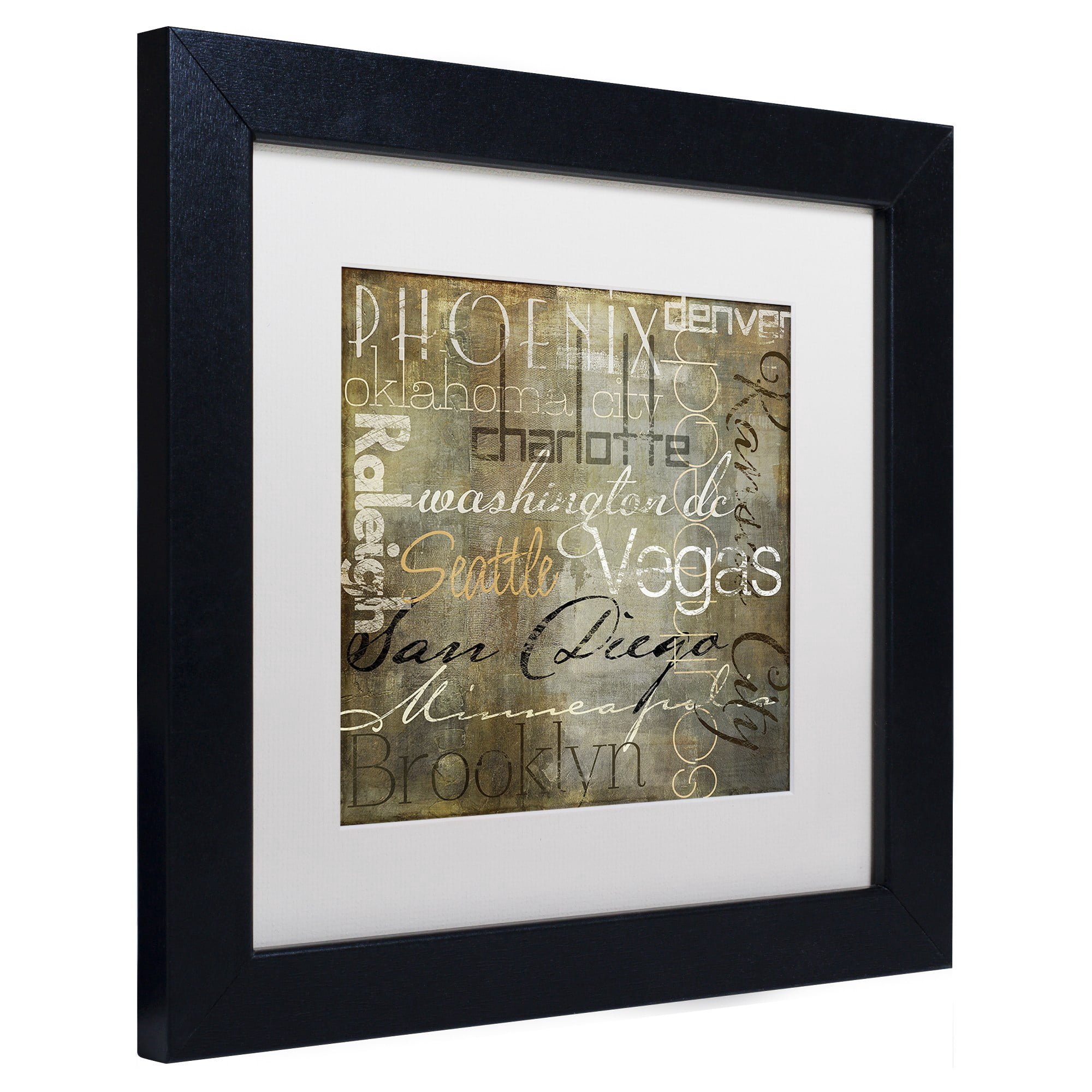 Trademark Fine Art "Cities of the World II" Canvas Art by Color Bakery White Matte, Black Frame