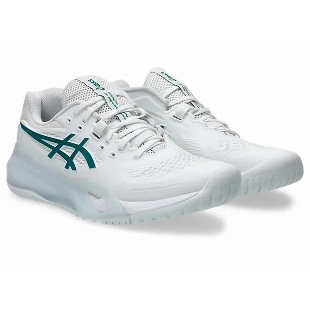 ASICS Women's GEL-RESOLUTION X 1042A279 103 White Pitch Green Tennis Shoes