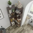 thumbnail image 3 of 64.5" Tall Corner Bookshelf, 6 Tiers Large Etagere Bookcases with Baffles, L-Shaped Storage Display Rack Shelf Stand for Home Office, Dark Red, 3 of 7