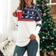 thumbnail image 5 of Pntutb - Camiseta de Navidad para mujer, blusa con parches de manga larga para mujer, sudadera informal, tops Pntutb Pntutb-3046, 5 of 9