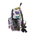 thumbnail image 4 of FORMRS School Backpack with Front Zippered Pocket 12" Student Travel Daypack, Purple Retro Pattern, 4 of 6