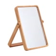 thumbnail image 1 of Miangastore Tabletop Square Mirror Wood Framed Mirror Pink Glass 1Set 10.4*7.9in, 1 of 9