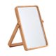 thumbnail image 1 of GOOHOCHY Espejo de maquillaje de madera, espejo de tocador plegable, espejo cuadrado con luz para mujeres y niñas., 1 of 8