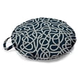 thumbnail image 1 of Nautical Blue Round Floor Cushion with Handle, Marine Ropes Entangled Loops Maritime Repetition Print, Decorative Pillow for Living Room & Dorms, 18" Round, Dark Petrol Blue Ivory, by Ambesonne, 1 of 4