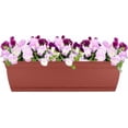 thumbnail image 2 of The HC Companies 24 Inch Eclipse Window Planter - Indoor Outdoor Rectangular Plant Pot with Removable Saucer for Flowers, Herbs, Clay, 2 of 7