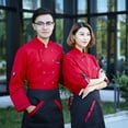 thumbnail image 2 of Chaqueta de Chef Baoblaze de manga Larga unisex Servicio de alimentos Uniforme de Trabajo Cocina, 2 of 8
