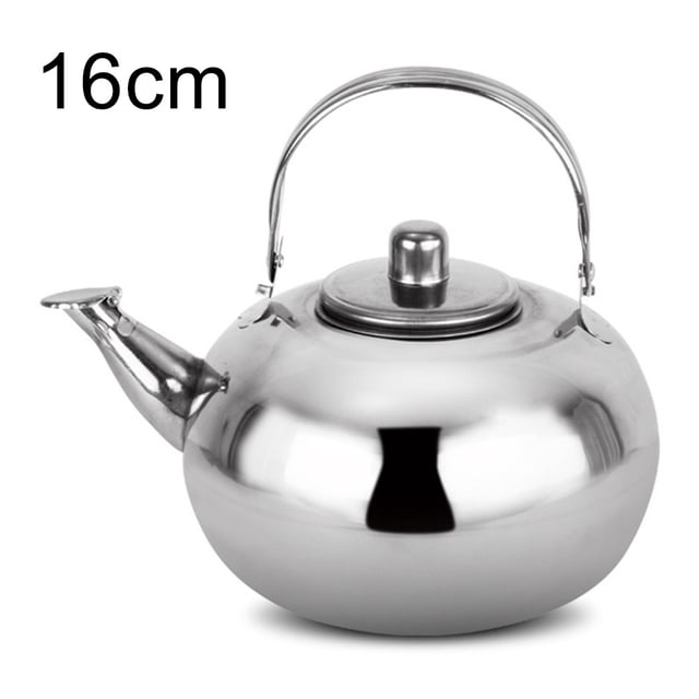 LEFU Bouilloire de Camping en Acier Inoxydable avec Poignée Résistante à la Chaleur - Cafetière d'Extérieur pour Cuisinière, Randonnée, Pêche - Conception Ergonomique avec Filtre Intégré - 16 cm
