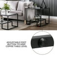 thumbnail image 3 of COSVALVE Black Square Side End Table Nightstand with Glass Top, Shelf, 3 of 7