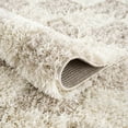 thumbnail image 6 of Hauteloom Atira Checkered Shag Area Rug - Checkboard Design - High Pile Fluffy Shaggy Touch - Square Tiles - Kids Room, Nursery, Living Room Shaggy Carpet - Beige, Cream, White - 5'3" x 7'3", 6 of 13